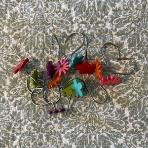 Colorful Flower Shower Curtain Hooks